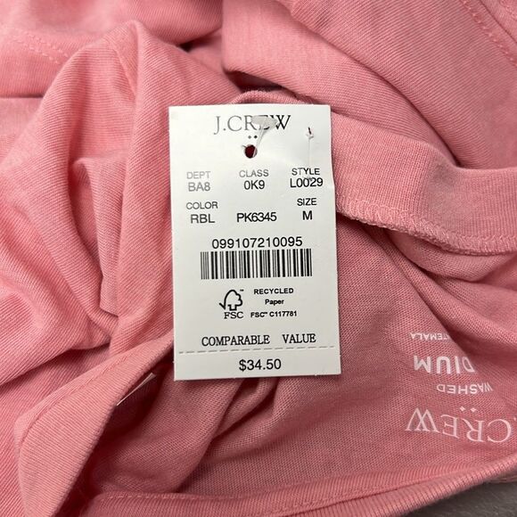 J. Crew Factory L0029 Pink Cotton-blend washed tee NWT size Med - Picture 5 of 8